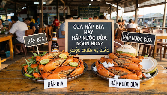 Cua hấp bia